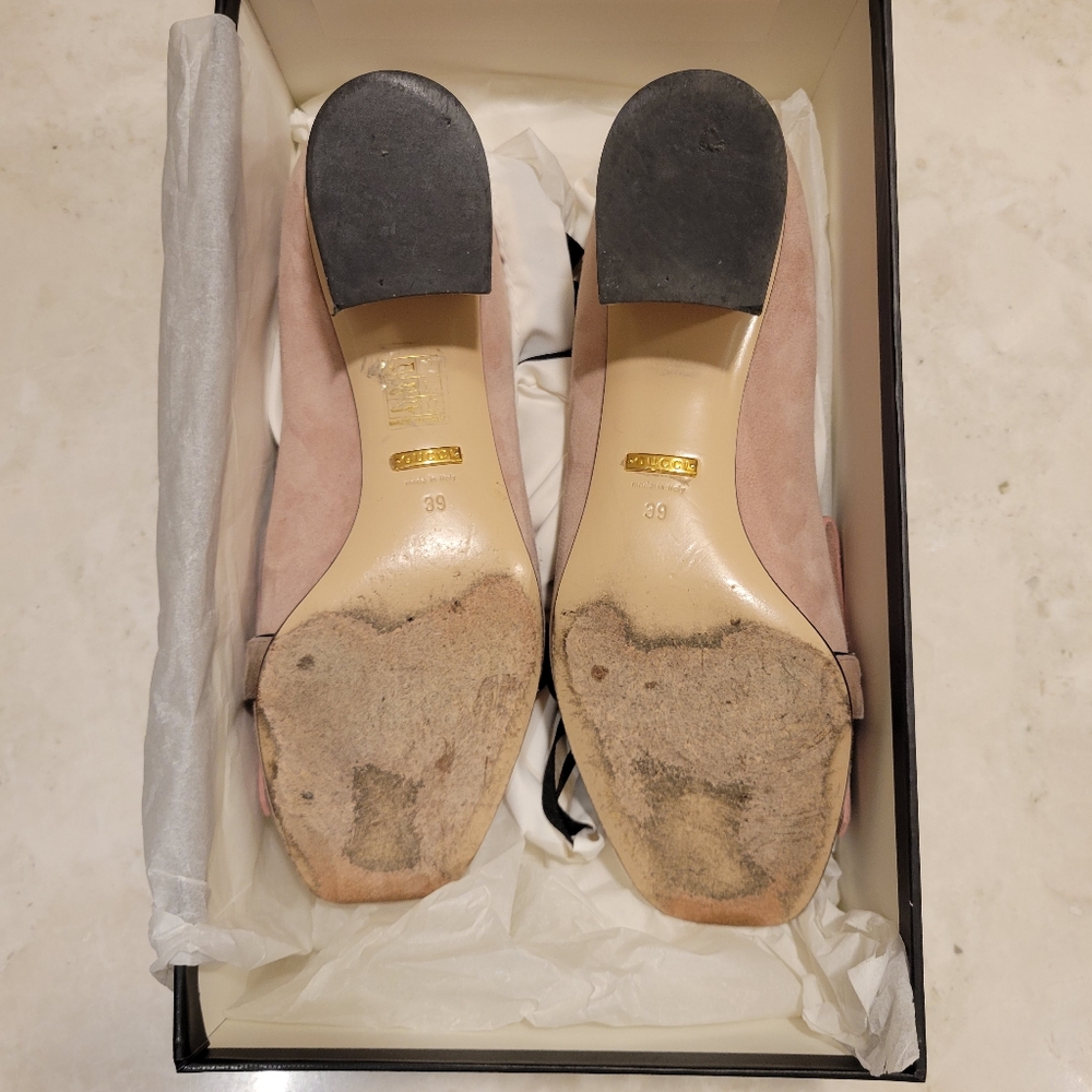 Gucci GG Marmont Pink Blush Fringe Loafer Pumps - Picture 11 of 11